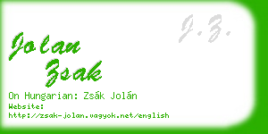 jolan zsak business card